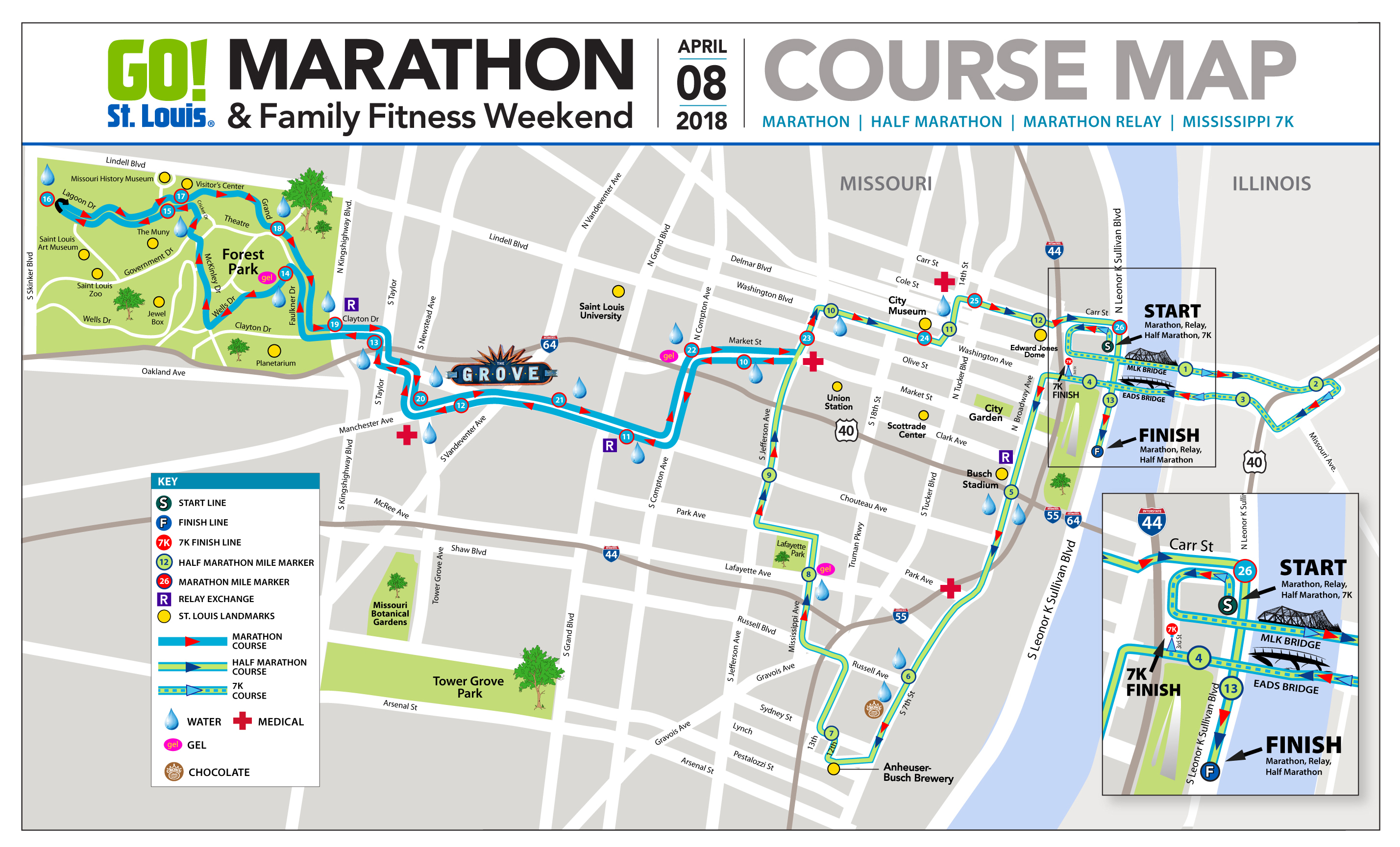 GO! St. Louis Marathon Course Map